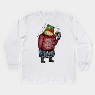 Hummingbird's Winter Warmth: Liquid Cozy Kids Long Sleeve T-Shirt